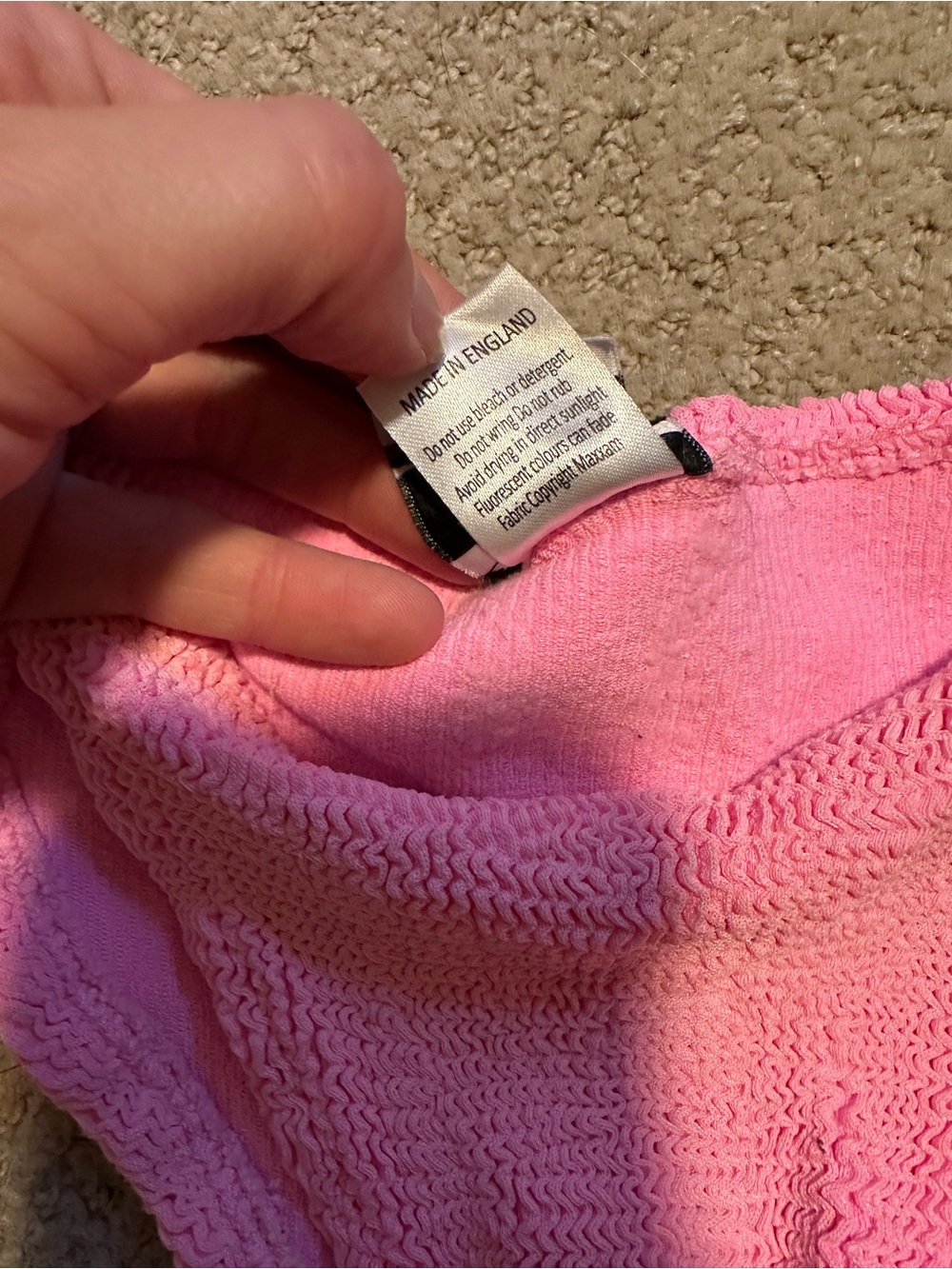 Hunza G Pink One-Shoulder Ribbed Bikini Set - Picture 5 of 8